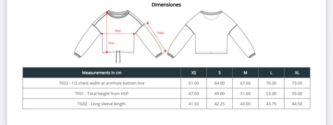 SUDADERA PINTADA CROP OVERSIZE