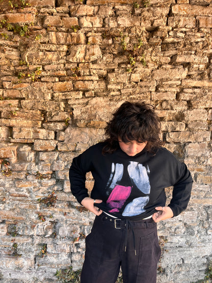 SUDADERA PINTADA CROP OVERSIZE