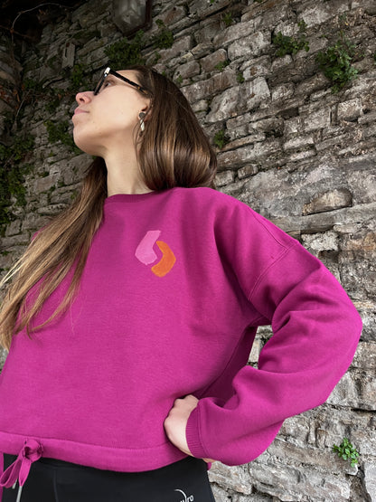SUDADERA PINTADA CROP OVERSIZE