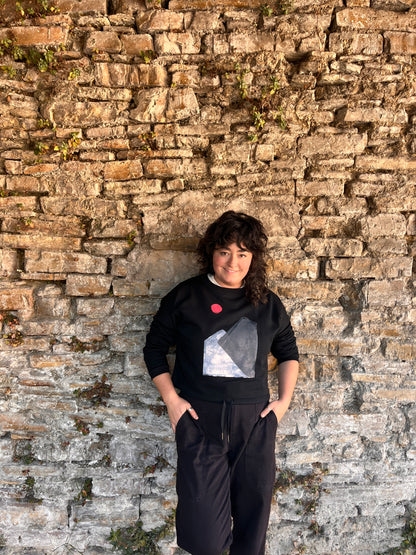 SUDADERA PINTADA CROP OVERSIZE