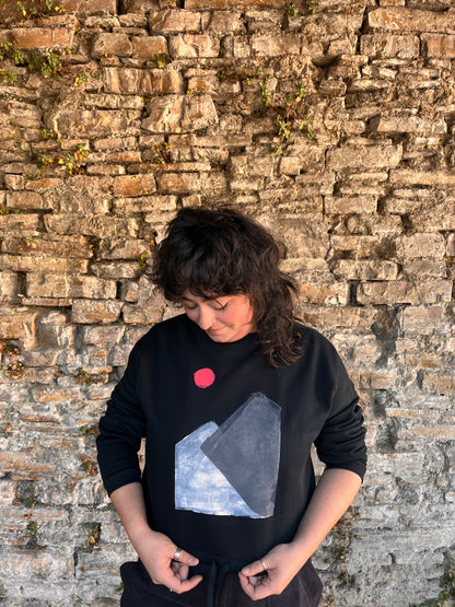 SUDADERA PINTADA CROP OVERSIZE