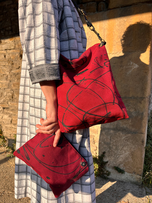 Bolso  interior Sarea sustraiak granate